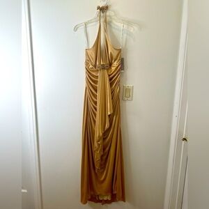 NWT XOXO Gold evening dress Size Medium